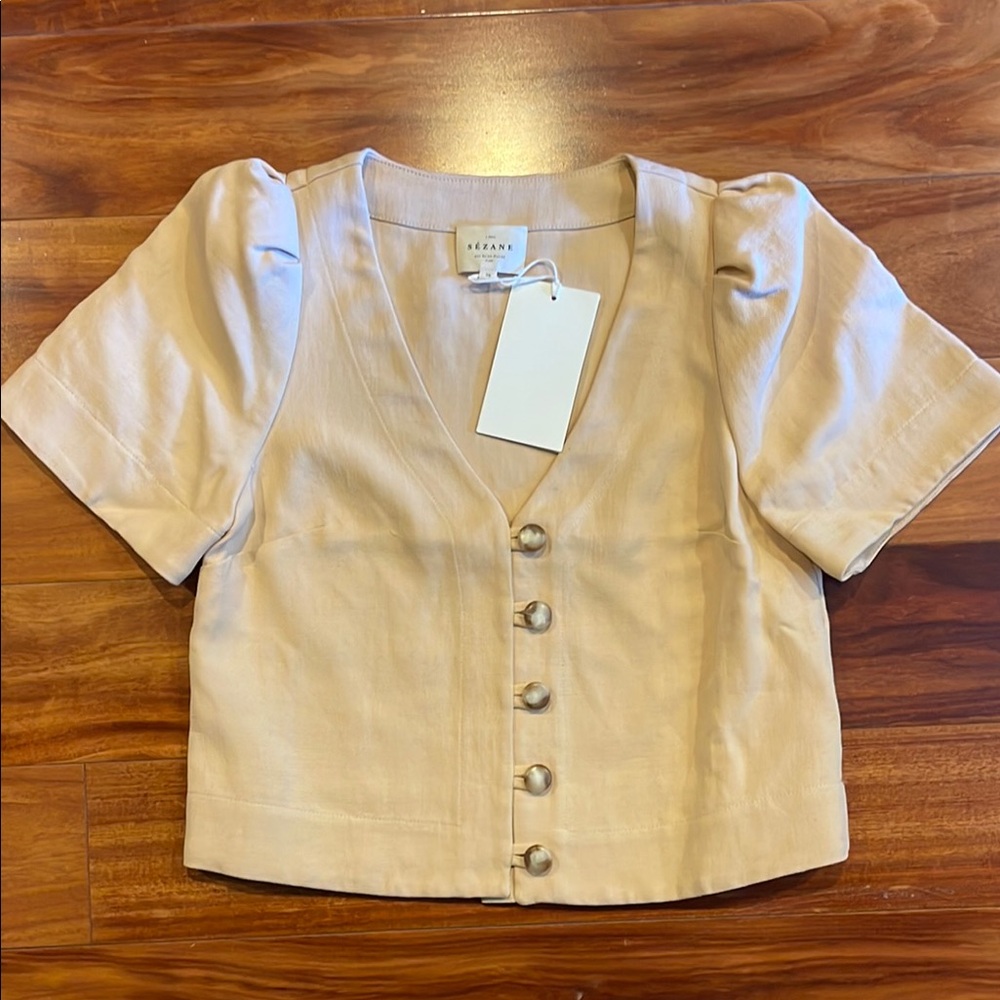 Sezane NEVI blouse cream NWT new with tags 36 size 4 - Picture 2 of 8